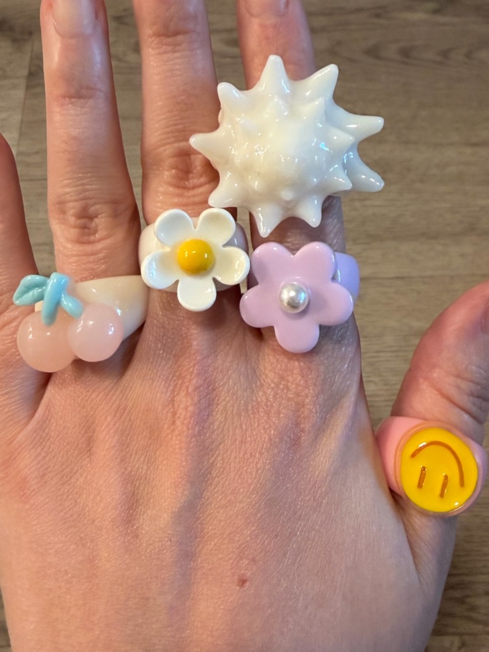 Acrylic Ring Bundle from La Manso and Sparkle Muse, Emma's Caracola Ring